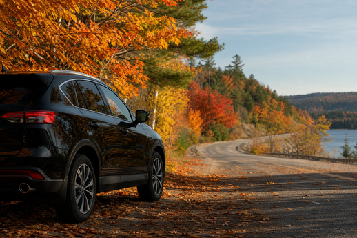 Autumn Road Trip Through Colorful Foliage