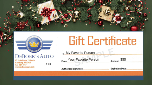 gift certificate on christmas background