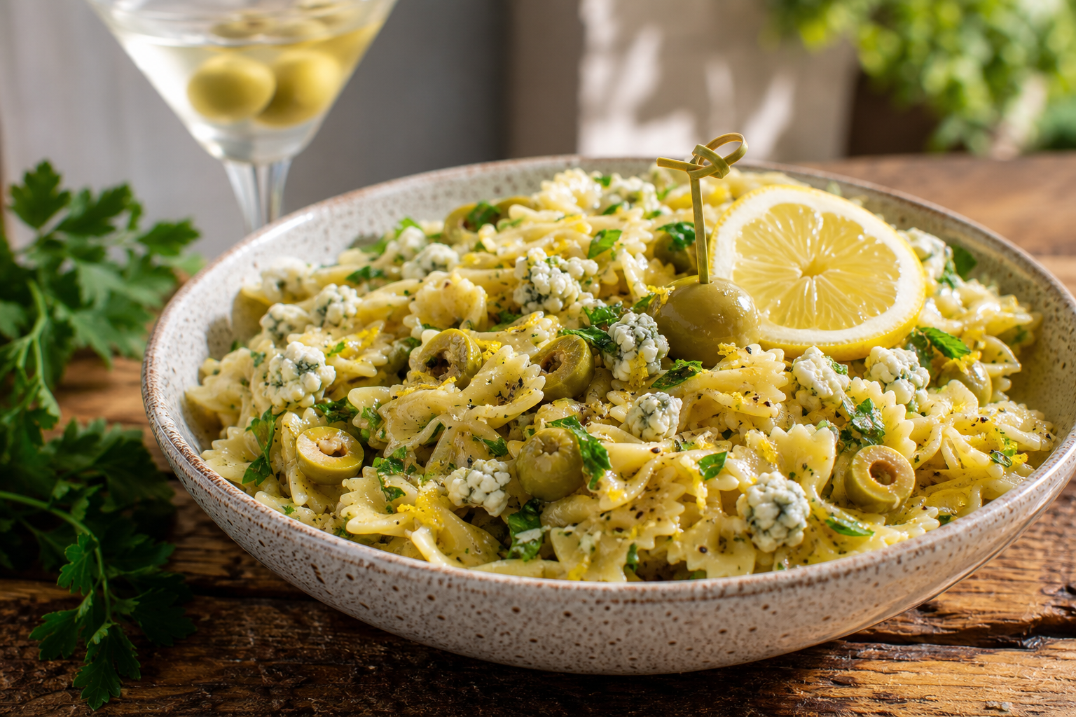 past salad martini style