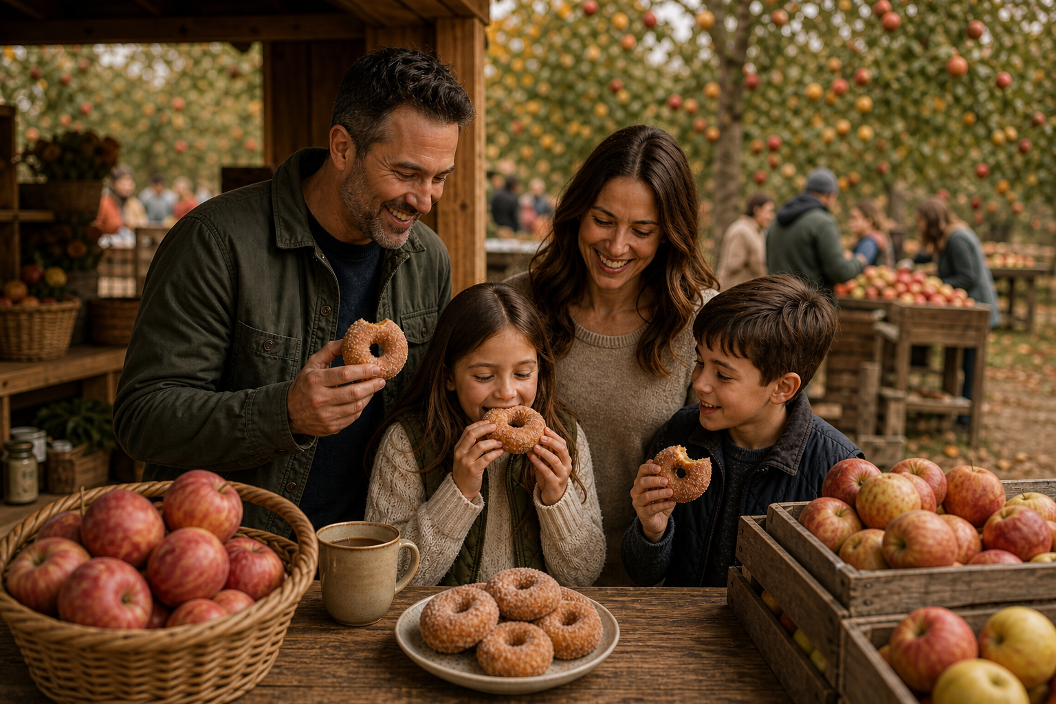 apple picking cider donuts