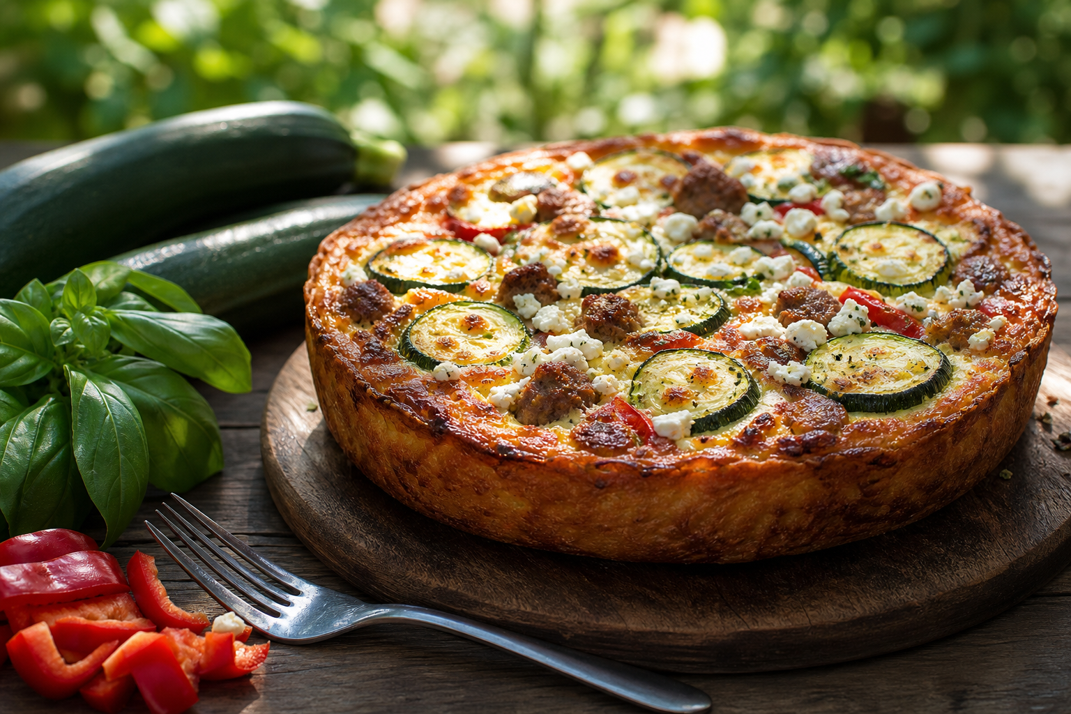 garden state zucchini & sausage pie