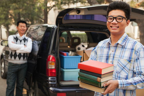 unpacking books for college