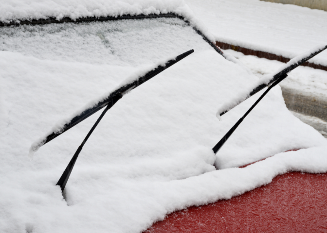 windshield wiper blades up in snow