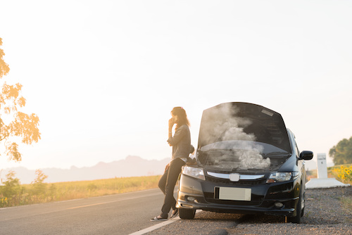 broke down car and women