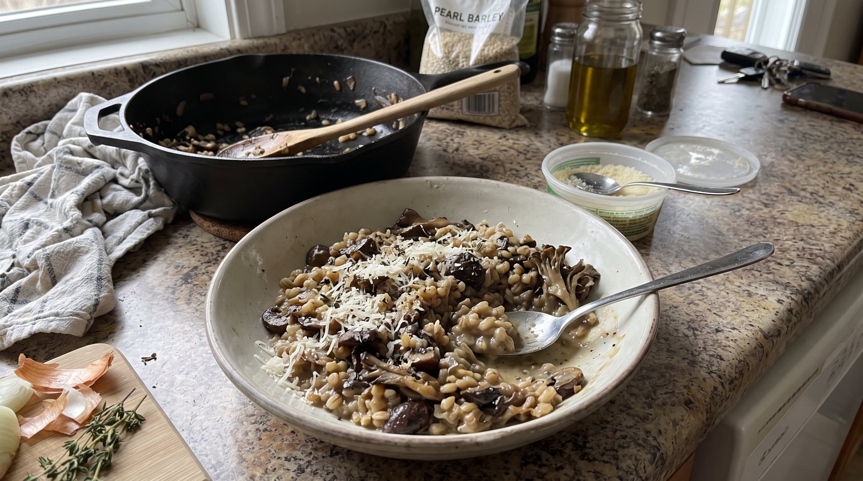 mushroom barley risotto