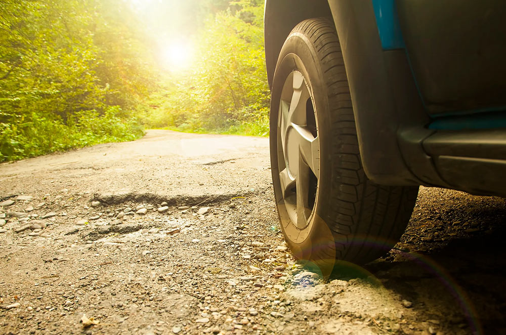 road with pothole